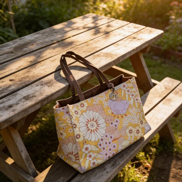 Vintage SPARTINA 449 Natural Linen Summer House Shoulder Bag Tote - Picture 1 of 8